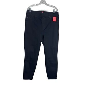 Spanx Ankle Skinny Jeans Clean Black Pull On High Rise Denim 1X 1XT NEW